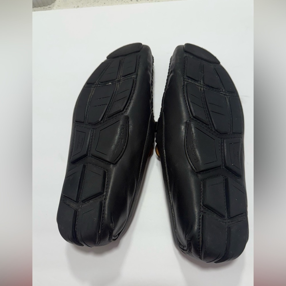 Salvatore Ferragamo Black Leather Gancini Bit Driver Loafers - Size 11 EEE Wide - Picture 6 of 16